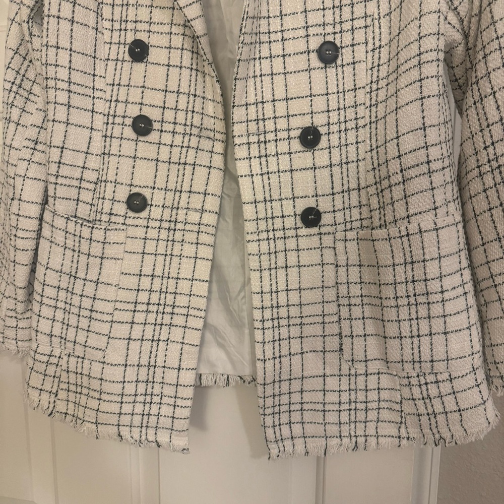 White Blazer Pea Coat - Picture 4 of 8